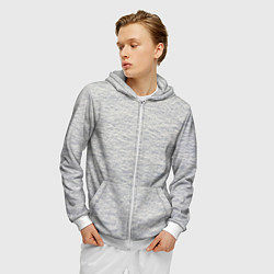 Толстовка 3D на молнии мужская Снег сугробы, цвет: 3D-белый — фото 2