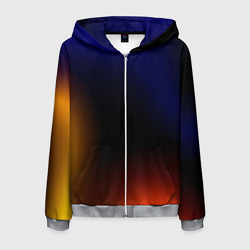 Мужская толстовка на молнии Color black red blue / 3D-Меланж – фото 1