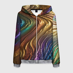 Мужская толстовка на молнии Сморщенные складочки жидкости
