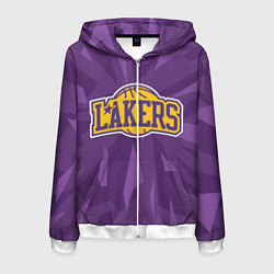 Толстовка 3D на молнии мужская NBA Los Angeles Lakers, цвет: 3D-белый