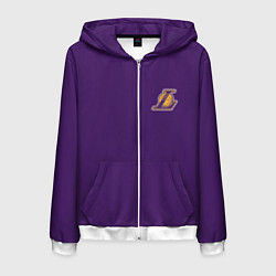 Толстовка 3D на молнии мужская NBA Lakers, цвет: 3D-белый