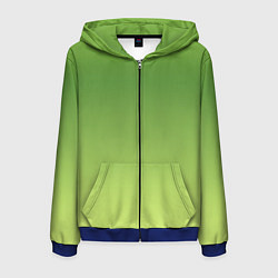 Толстовка 3D на молнии мужская Color green yellow, цвет: 3D-синий