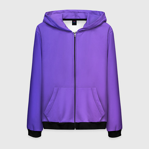 Мужская толстовка на молнии Color purple gradient / 3D-Черный – фото 1