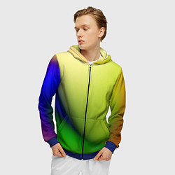 Толстовка 3D на молнии мужская The color is multicolored, цвет: 3D-синий — фото 2