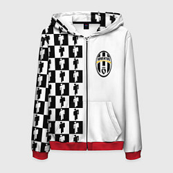 Толстовка 3D на молнии мужская Ювентус паттерн люди, цвет: 3D-красный