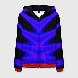 Толстовка 3D на молнии мужская Color neon blue, цвет: 3D-красный