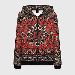 Толстовка 3D на молнии мужская Пыльный ковёр, цвет: 3D-черный