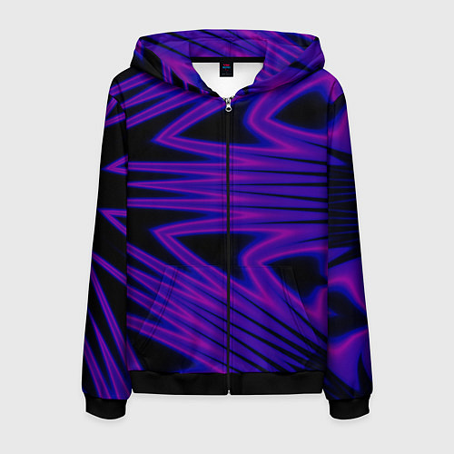 Мужская толстовка на молнии Color neon blue / 3D-Черный – фото 1