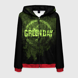 Толстовка 3D на молнии мужская Green Day: Acid Voltage, цвет: 3D-красный