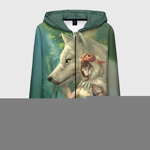 Мужская толстовка на молнии Принцесса и волк / 3D-Черный – фото 1