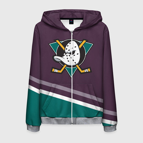 Мужская толстовка на молнии Anaheim Ducks Selanne / 3D-Меланж – фото 1