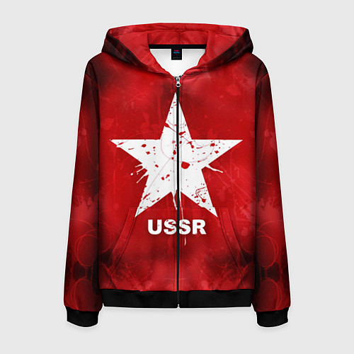 Мужская толстовка на молнии USSR Star / 3D-Черный – фото 1