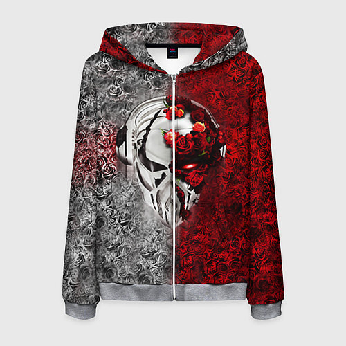 Мужская толстовка на молнии Pirate Station: Flowers / 3D-Меланж – фото 1