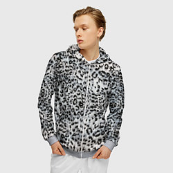 Толстовка 3D на молнии мужская White Jaguar, цвет: 3D-меланж — фото 2