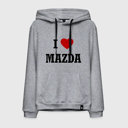 Мужская толстовка-худи I love Mazda / Меланж – фото 1
