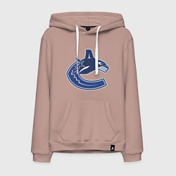 Толстовка-худи хлопковая мужская Vancouver Canucks, цвет: пыльно-розовый