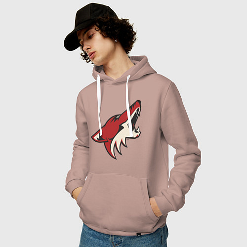 Мужская толстовка-худи Phoenix Coyotes / Пыльно-розовый – фото 3