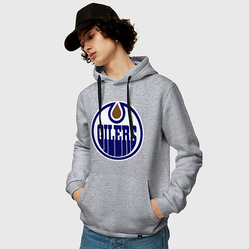 Мужская толстовка-худи Edmonton Oilers / Меланж – фото 3