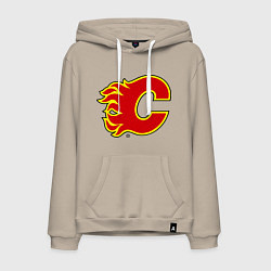 Толстовка-худи хлопковая мужская Calgary Flames, цвет: миндальный