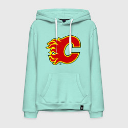 Толстовка-худи хлопковая мужская Calgary Flames, цвет: мятный
