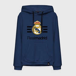 Толстовка-худи хлопковая мужская Real Madrid Lines, цвет: тёмно-синий