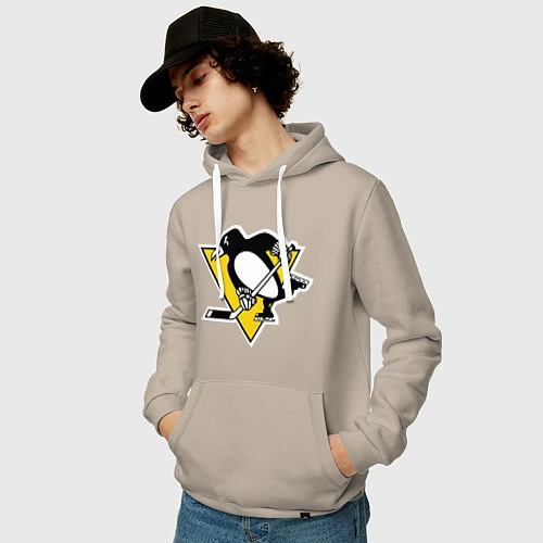 Мужская толстовка-худи Pittsburgh Penguins: Malkin 71 / Миндальный – фото 3