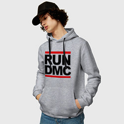 Толстовка-худи хлопковая мужская Run DMC, цвет: меланж — фото 2