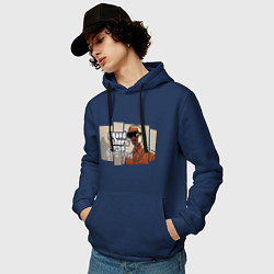 Толстовка-худи хлопковая мужская GTA San Andreas, цвет: тёмно-синий — фото 2