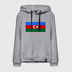 Толстовка-худи хлопковая мужская Азербайджан, цвет: меланж