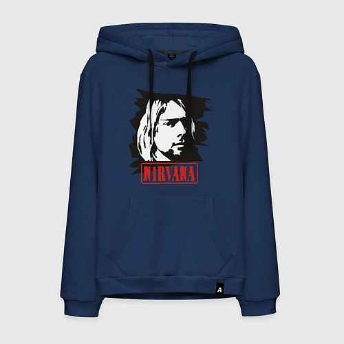Мужская толстовка-худи Nirvana: Kurt Cobain / Тёмно-синий – фото 1