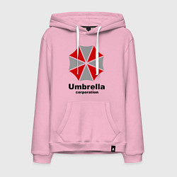 Толстовка-худи хлопковая мужская Umbrella corporation, цвет: светло-розовый