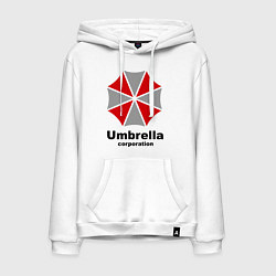 Толстовка-худи хлопковая мужская Umbrella corporation, цвет: белый