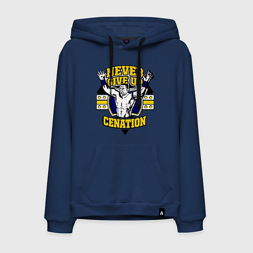 Мужская толстовка-худи Never Give Up: Cenation / Тёмно-синий – фото 1