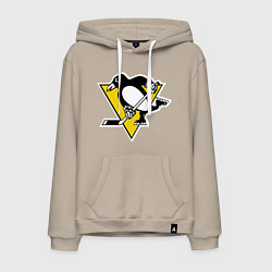 Толстовка-худи хлопковая мужская Pittsburgh Penguins, цвет: миндальный