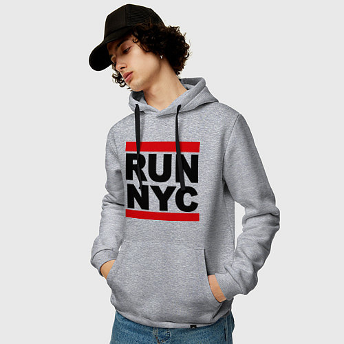 Мужская толстовка-худи Run NYC / Меланж – фото 3