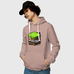 Толстовка-худи хлопковая мужская Minecraft: Pocket Edition, цвет: пыльно-розовый — фото 2