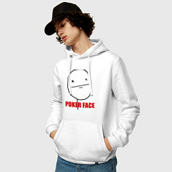 Толстовка-худи хлопковая мужская Poker Face, цвет: белый — фото 2