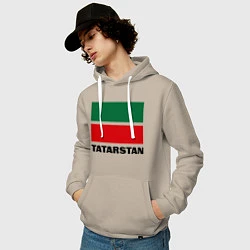 Толстовка-худи хлопковая мужская Флаг Татарстана, цвет: миндальный — фото 2