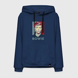 Толстовка-худи хлопковая мужская Bowie Poster, цвет: тёмно-синий