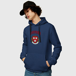Толстовка-худи хлопковая мужская Harvard university, цвет: тёмно-синий — фото 2