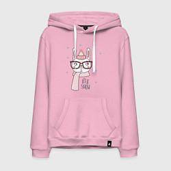 Толстовка-худи хлопковая мужская Милый зайка, цвет: светло-розовый