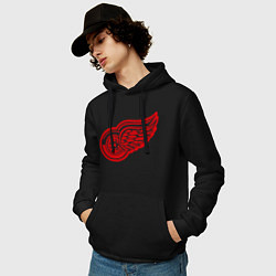 Толстовка-худи хлопковая мужская Detroit Red Wings: Pavel Datsyuk, цвет: черный — фото 2