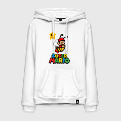 Толстовка-худи хлопковая мужская Bee Super Mario, цвет: белый