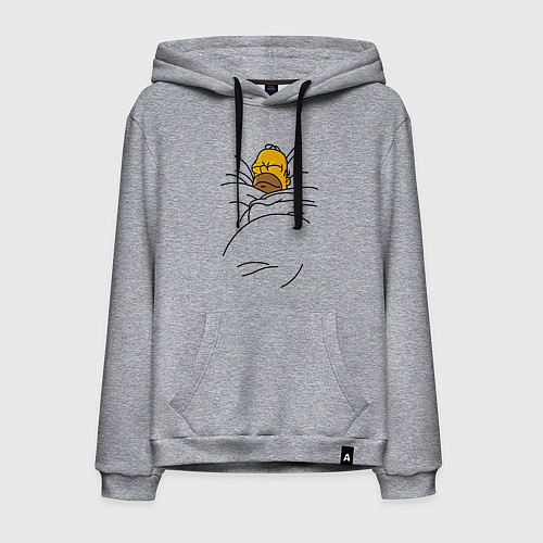 Мужская толстовка-худи Спящий Гомер / Меланж – фото 1