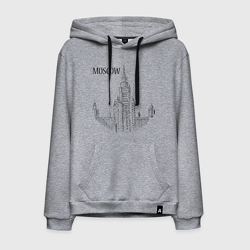 Мужская толстовка-худи Moscow MSU / Меланж – фото 1