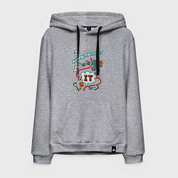 Толстовка-худи хлопковая мужская Я ж программист, цвет: меланж