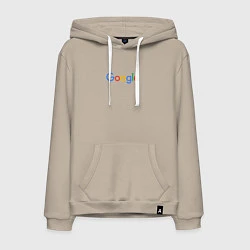 Толстовка-худи хлопковая мужская Google, цвет: миндальный