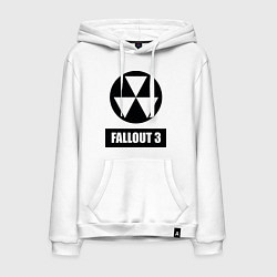 Толстовка-худи хлопковая мужская Fallout 3, цвет: белый