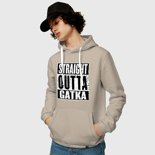 Мужская толстовка-худи Straight Outta Gatka / Миндальный – фото 3