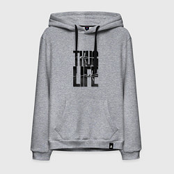 Толстовка-худи хлопковая мужская THUG LIFE, цвет: меланж